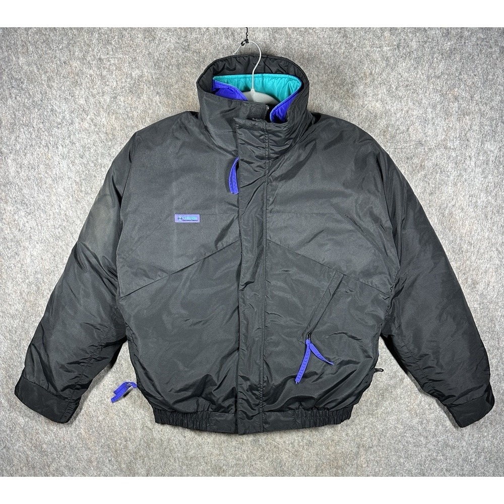 Vintage 90s Columbia Whirlibird 3-in-1 Ski Jacket Mens L Black Teal Purple